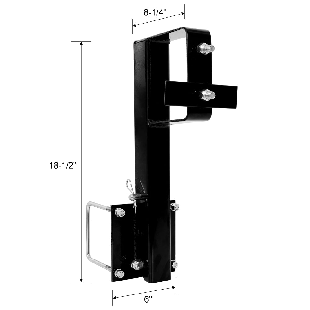 Folding Spare Tire Carrier for RV – Heavy Duty Trailer Spare Tire Mount For 4" Square Bumpers, Securely Mounting 15" and 16" spare tires
