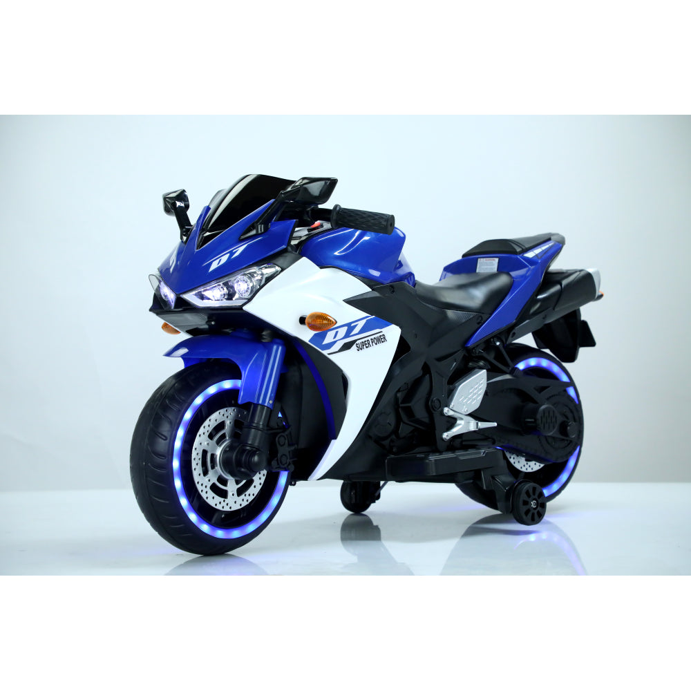 Electric motorcycle/ 12 V Kids toys motorcycle/Kids electric car/electric ride on toys for 3 4 5 6 years Boys Girls with Training Wheels/manual throttle/ drive by hand/Lighting wheels