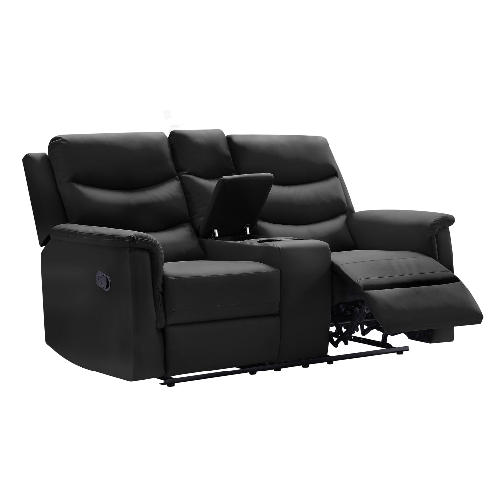 2-SEATER MOTION SOFA BLACK PU ( W22343699 / W223P149016 )