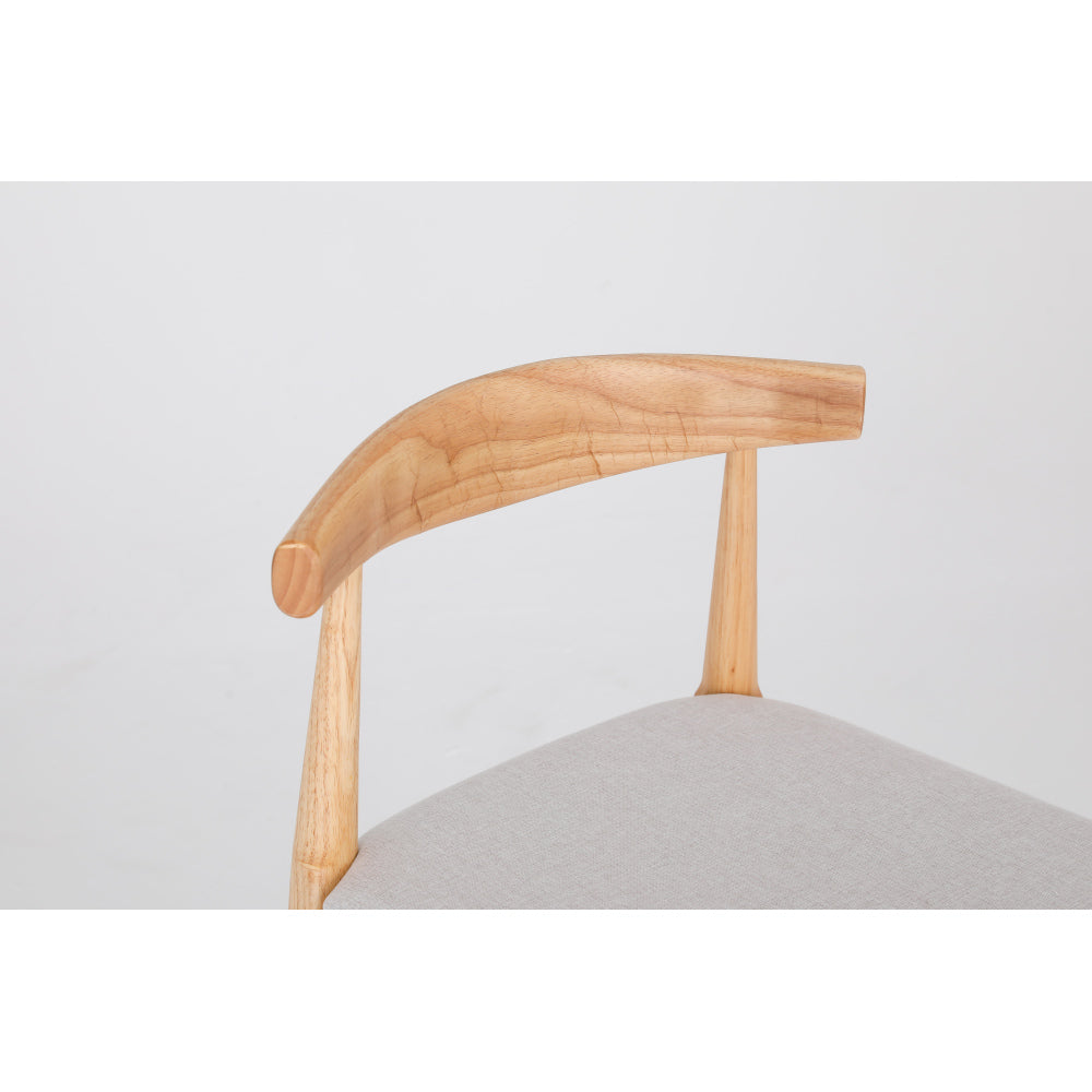 Mid-Century Modern Design Solid Wood 24" Counter Stools ,Upholstered Counter Stools with Wood Legs for Kitchen Island Dining Room Bar(Nature Frame And Beige Cushion)