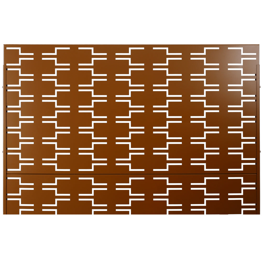 Outdoor & Indoor Privacy Screen Metal Privacy Screen 76" H×48" W, Freestanding Decorative Privacy Screen for Deck Balcony Patio, Privacy Fence Panels for Outside Lawn Garden PS112 BROWN
