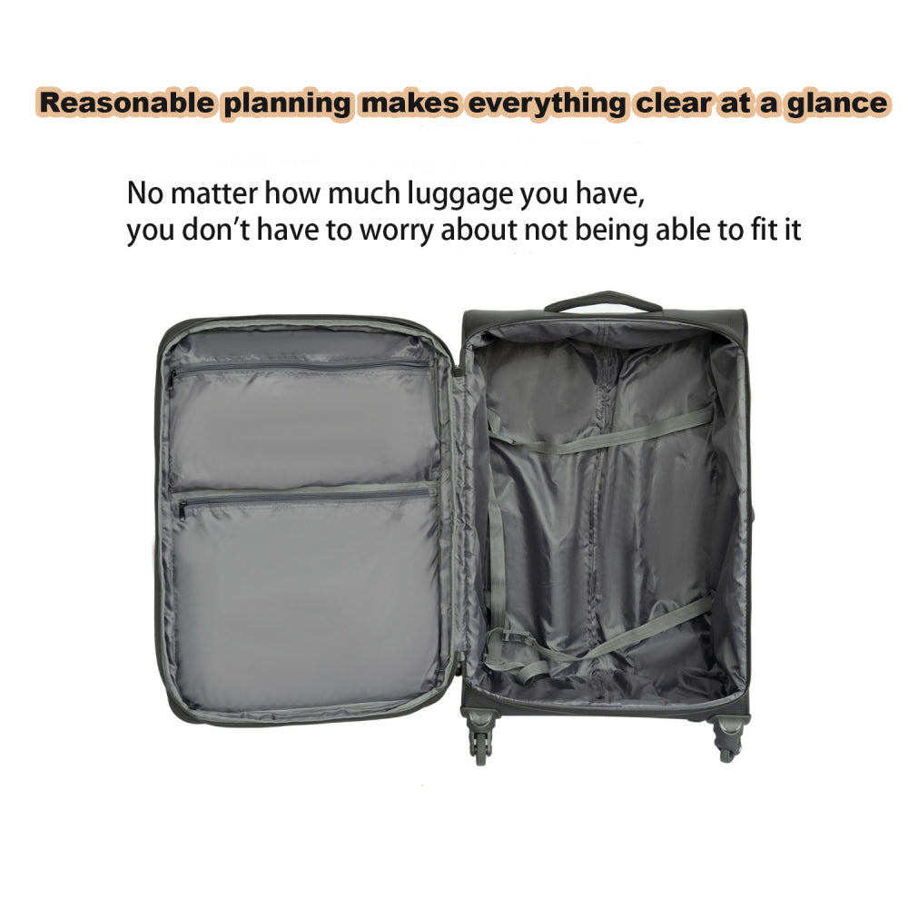 Softside Luggage Expandable 3 Piece Set Suitcase Upright Spinner Softshell Lightweight Luggage Travel Set 20inch 24inch 28inch