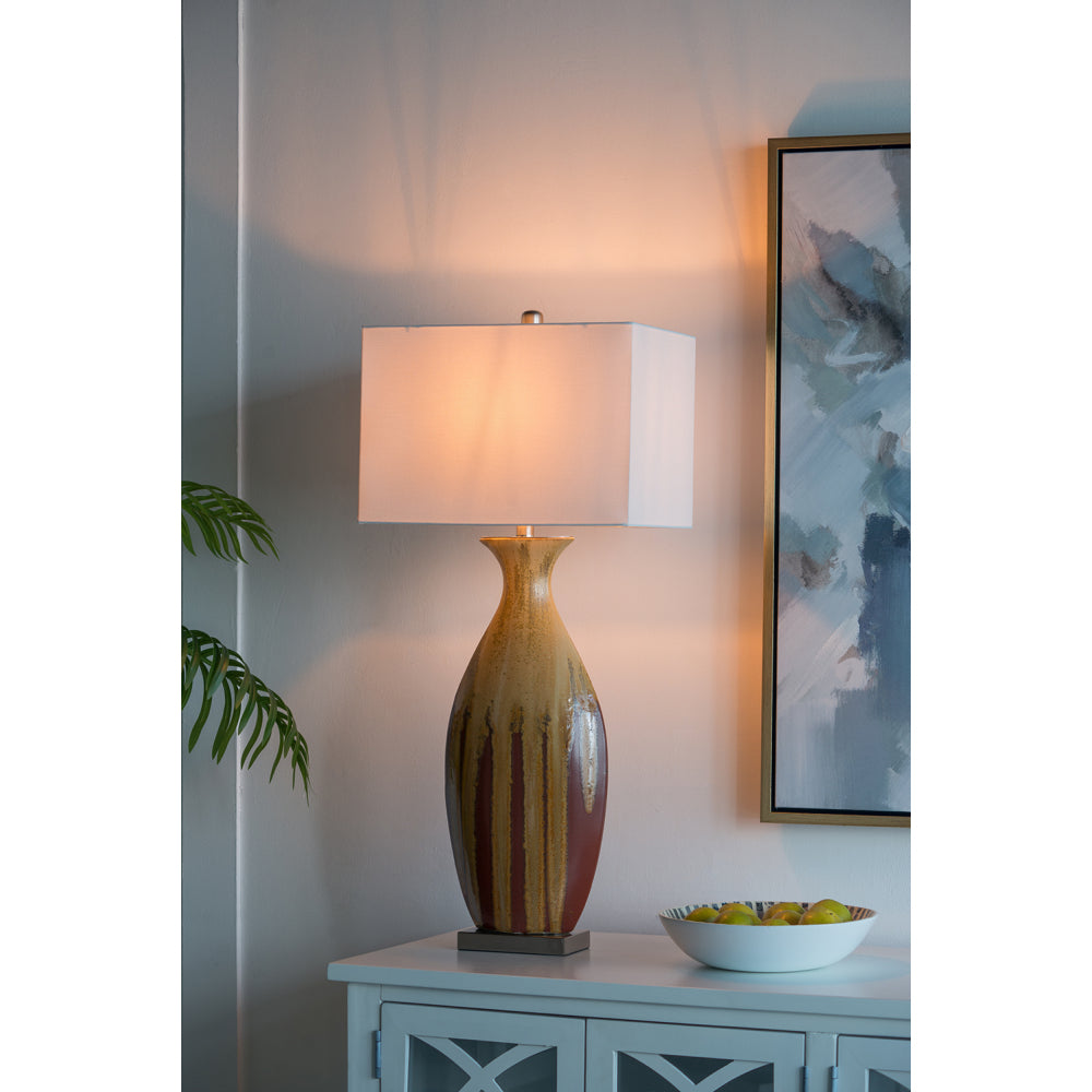 16x16x29.8" Gold and Black Table Lamp with Contemporary Disc Design