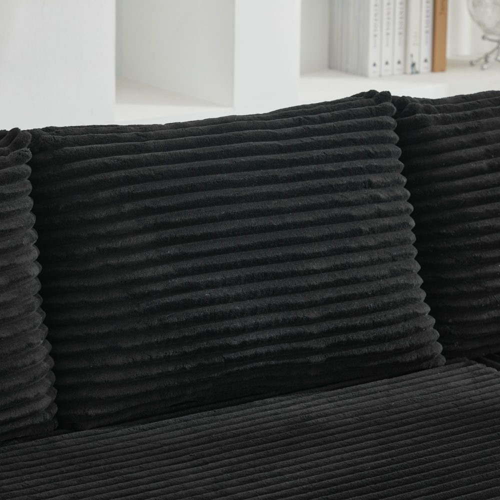 Modular Sectional Couches for Living Room: Single Seat (Black),Can extend an L-shaped sofa or transform it into a U-shaped sofa.