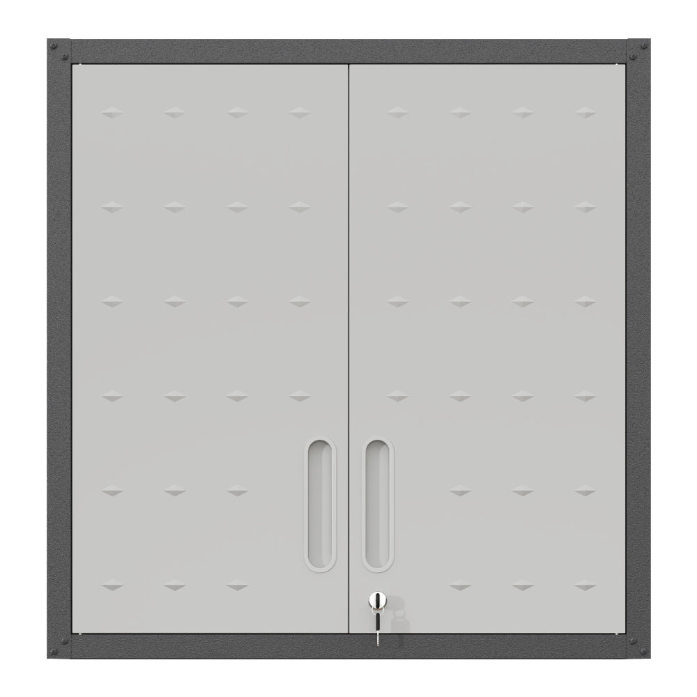Sturdy and Durable Metal Tool Cabinet for Garage with Wheels - Mobile Heavy-Duty Storage Cabinet with 1 Drawer and 2 Locking Doors, Rolling Tool Storage Cabinet, Black and Gray