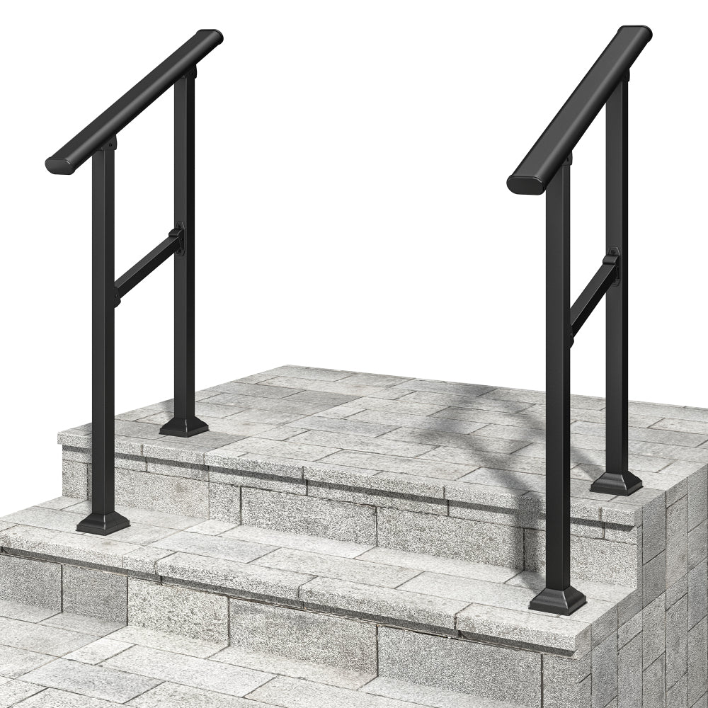 Hand Rails for Outdoor Steps, 2-3 Step Handrail 2 Pack