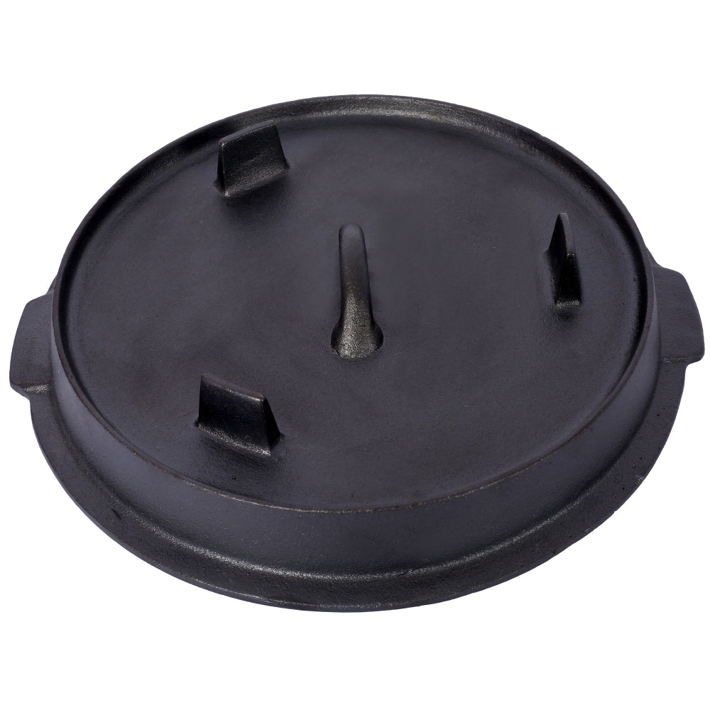 Pre-Seasoned Cast Iron Dutch Oven With Skillet Lid, Outdoor Camping Deep Pot for Camping Fireplace Cooking BBQ Baking Campfire, With Iron Pot Rack, 8 Quart