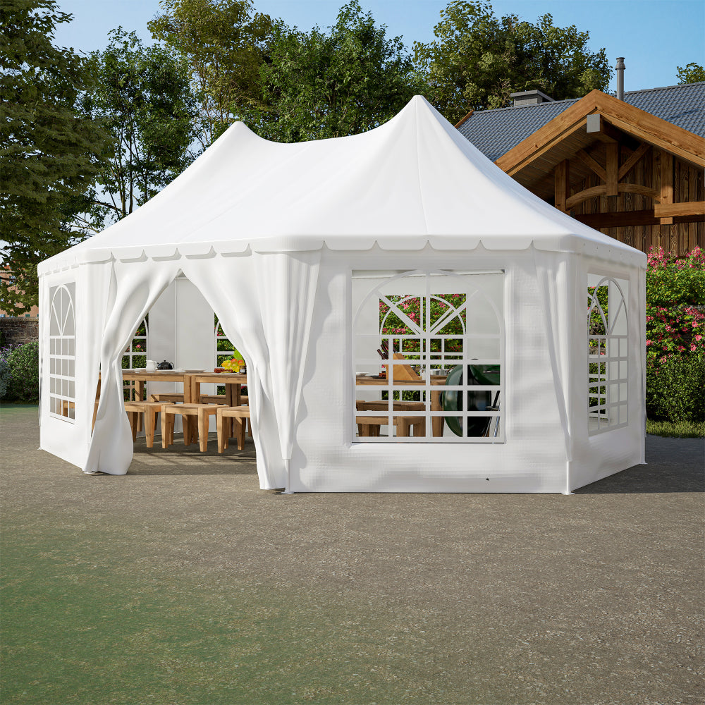 16x32FT Party Tent Heavy Duty, Large Wedding Event Shelters with 3 Storage Bags & Removable Sidewalls, Outdoor Canopy Gazebo Commercial Tents for Parties Carport Camping Garden Patio