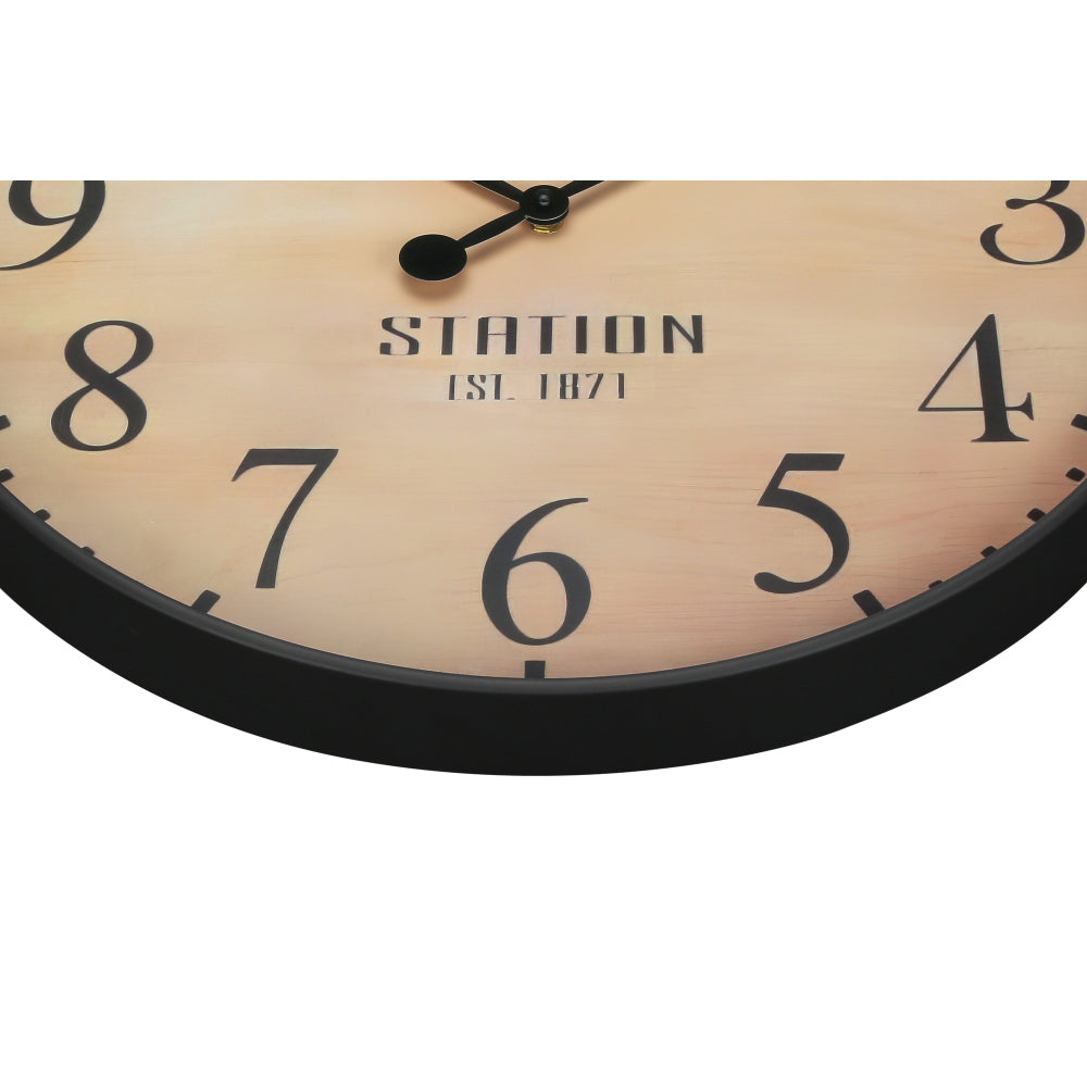 Clocks, 20" Round, Wall Clock, Antique Brown, Transitional