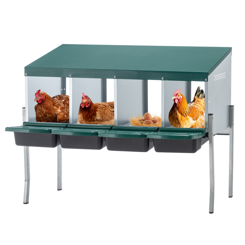 Nesting Boxes for Chickens, 3 Holes Chicken Nesting Boxes with Legs, Chicken Laying Box with Lid Cover, for Outdoor Chicken Coop Farm Yard, Rreen