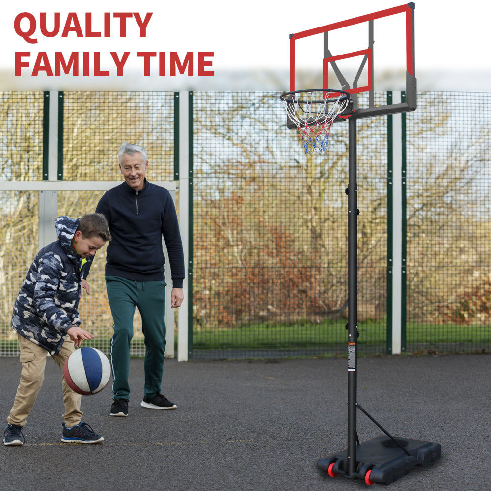 Use for Outdoor Height Adjustable 5.7 to 10ft Basketball Hoop 44 Inch Backboard Portable Basketball Goal System with Stable Base and Wheels