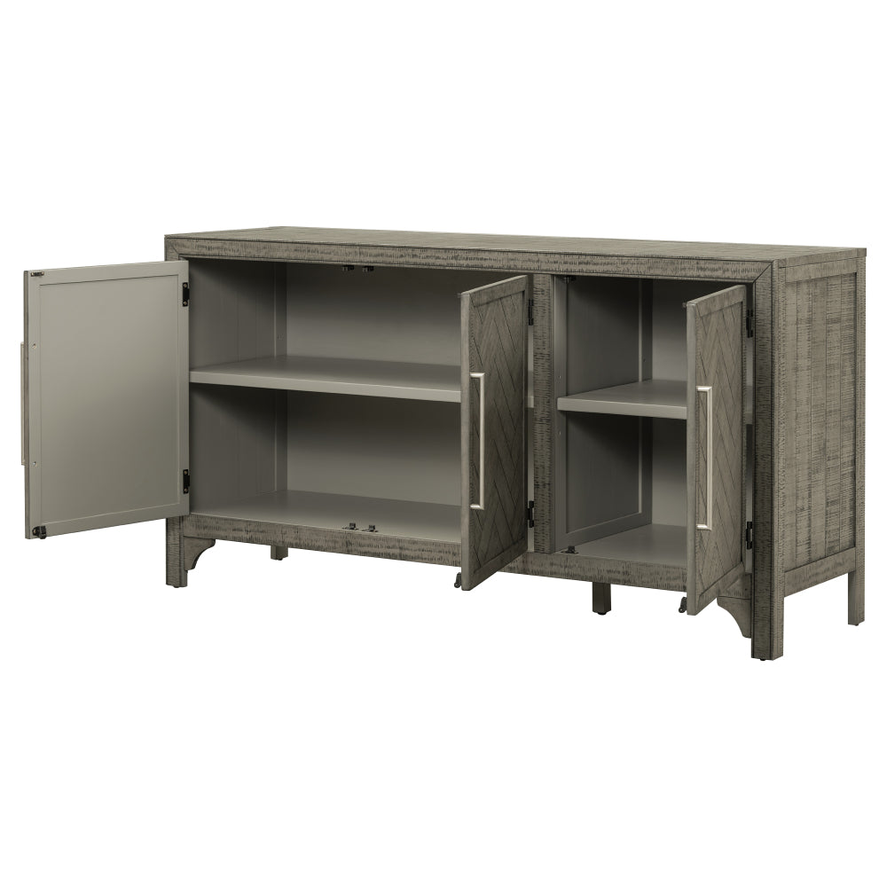 U_Style Designed Storage Cabinet Sideboard with MDF+Pine veneer , Adjustable Shelves, Suitable for Living Rooms, Entrance and Study Rooms.