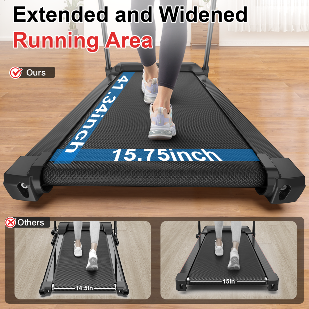 Walking Mat Treadmills Portable for Home & Office LED Display, 265 LB Capacity, Space-Saving Compact Walking Jogging Running Machine