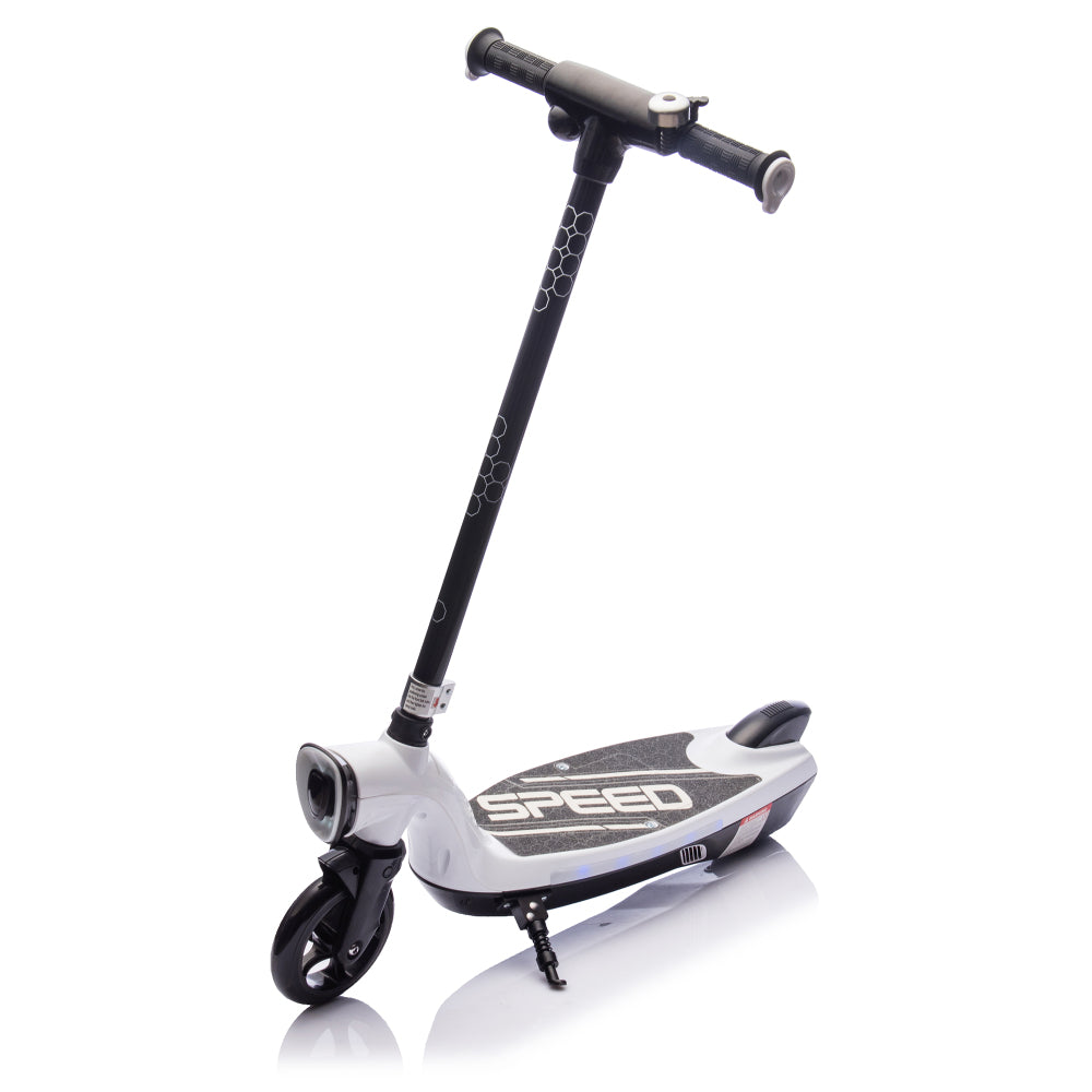 Kids Ride On Electric Scooter With Kickstand,Scooter Bell,Faster Speed And Longer Usage Time,Rear Brake,Wider Pedal,Non-Slip Handle,Colorful LED Lights,5.59-6.84 MPH For Kids 6+.
