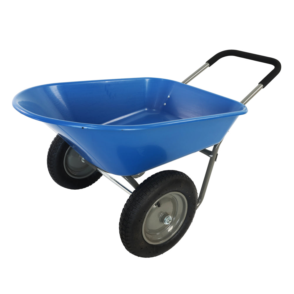 wheel barrow Two wheeled trolley for green garden 15 inch pneumatic wheel WB1001GN