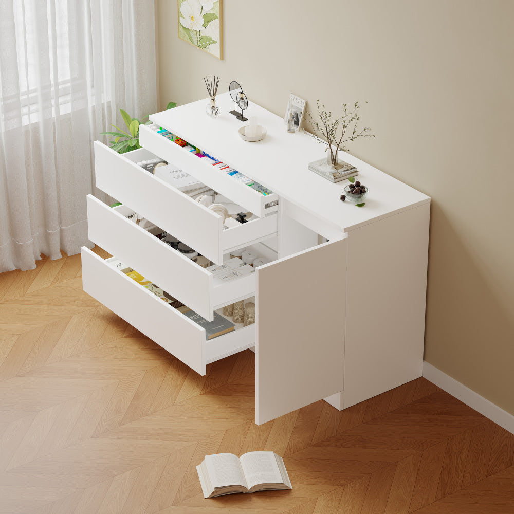 Wooden side cabinet with hidden drawers