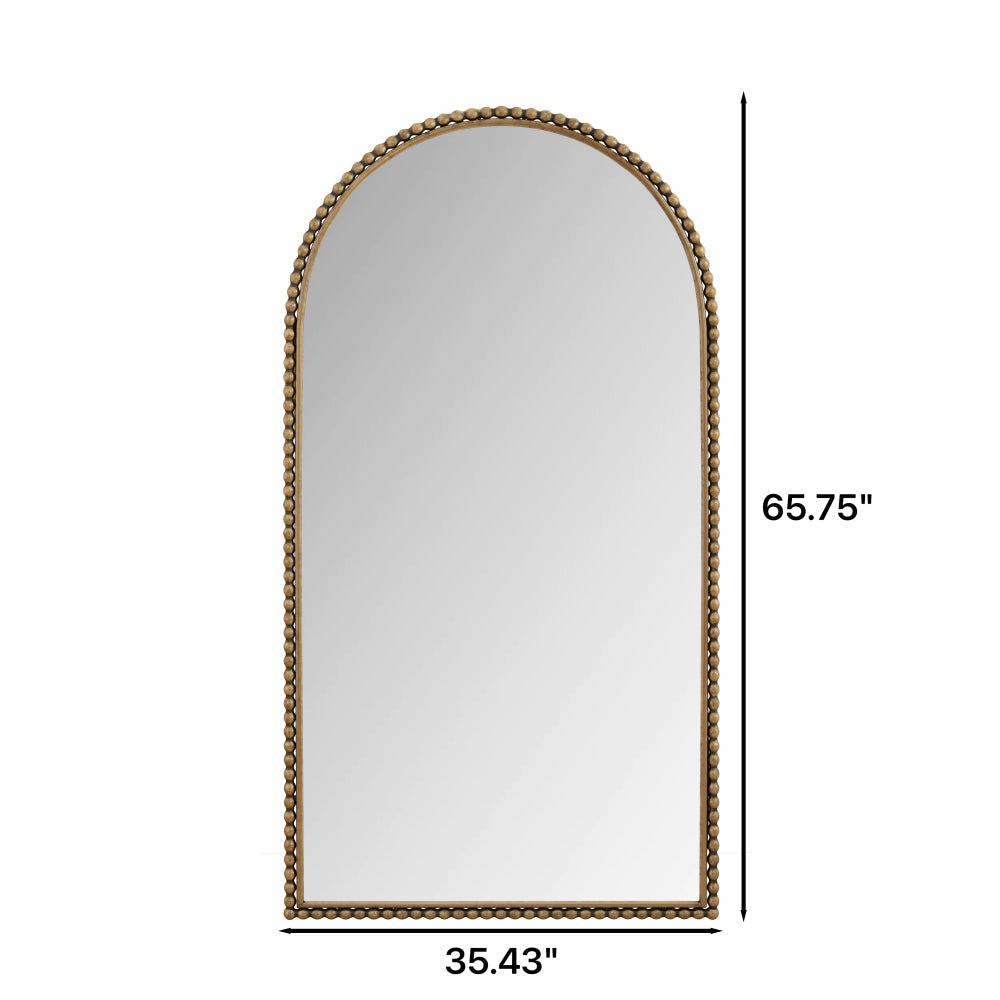 Iron Arch Retro Full Length Mirror With Supporting Feet, For Living Room, Bedroom (Gold)