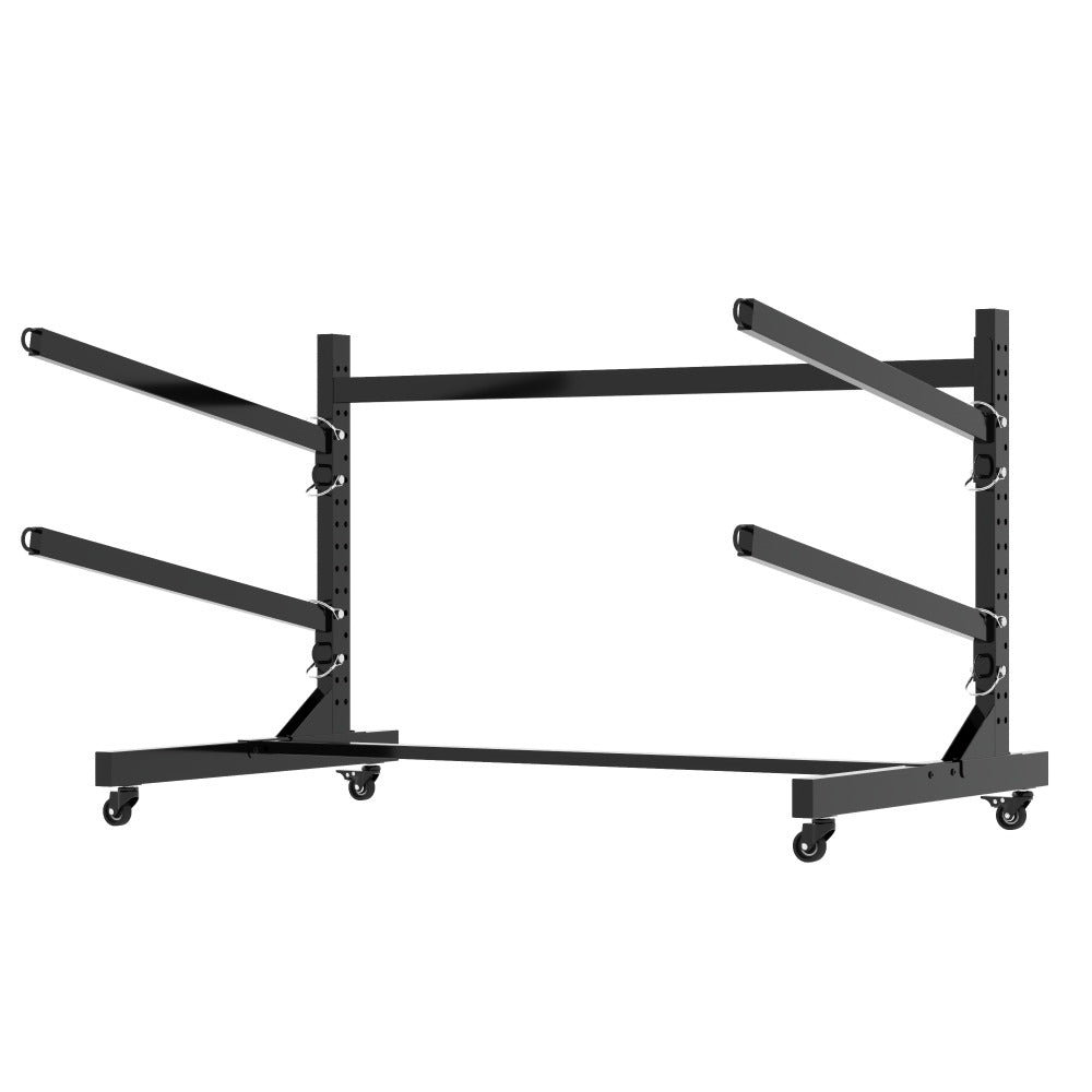 Freestanding Kayak Storage Rack – Holds 2 Kayaks, Heavy-Duty Adjustable Stand with Lockable Wheels for Kayak, Canoe, SUP & Surfboard
