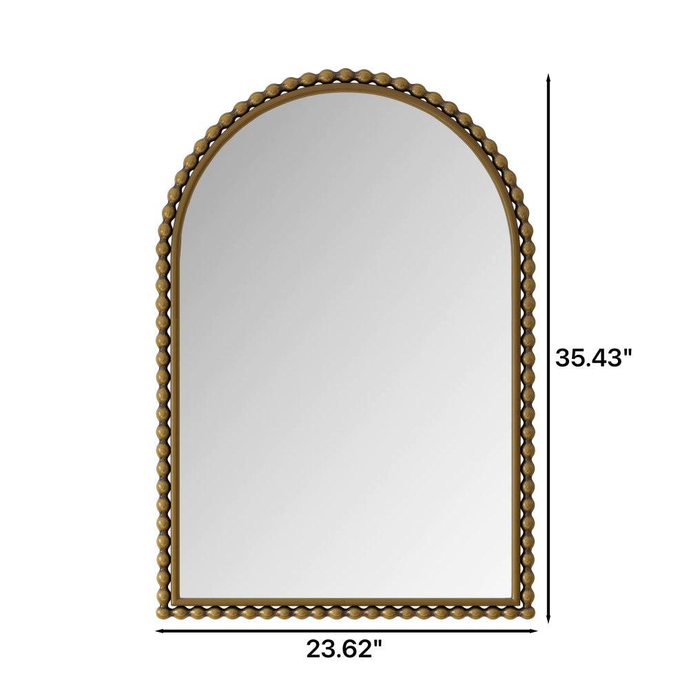 Iron Art Arch Vintage Vanity Mirror, Wall Hanging, Placed On The Table, Suitable For Living Room, Bedroom, Bathroom (Gold)