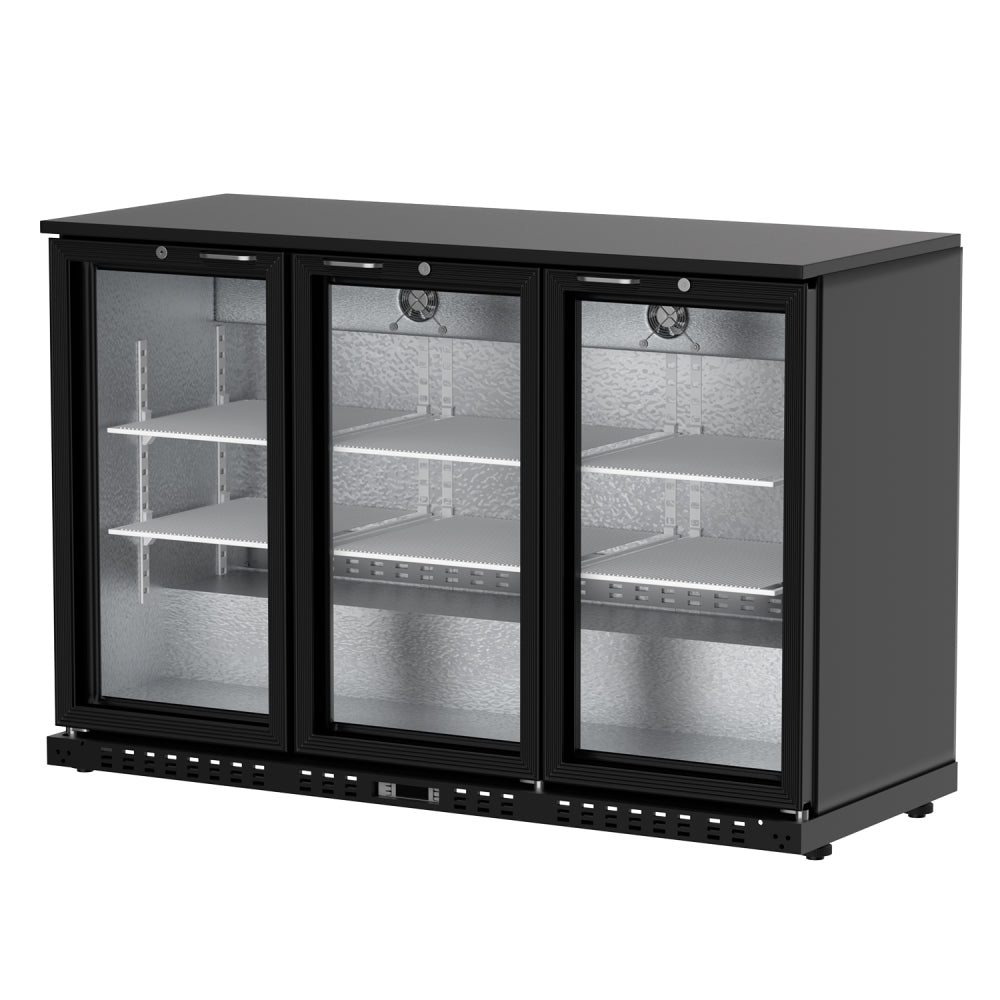11.4 Cu.Ft Back Bar Cooler 53.2" W Beverage Refrigerator, 3 Low-E Glass Doors, Counter Height Bar Fridge, Commercial Display Refrigerator Anti-Fog, LED Light for Beer, Wine, Soft Drinks
