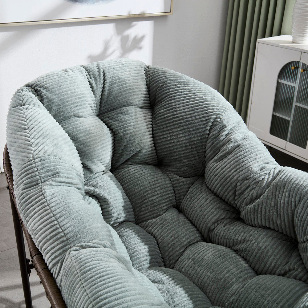 Outdoor Rattan Rocking Chair,Padded Cushion Rocker Recliner Chair Outdoor for Front Porch, Living Room, Patio, Garden,
Light Green