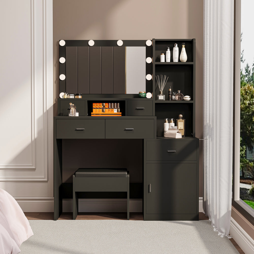 Newly designed smart mirror dressing table with drawers and storage cabinet, dressing table with dressing pad for bedroom, dressing room