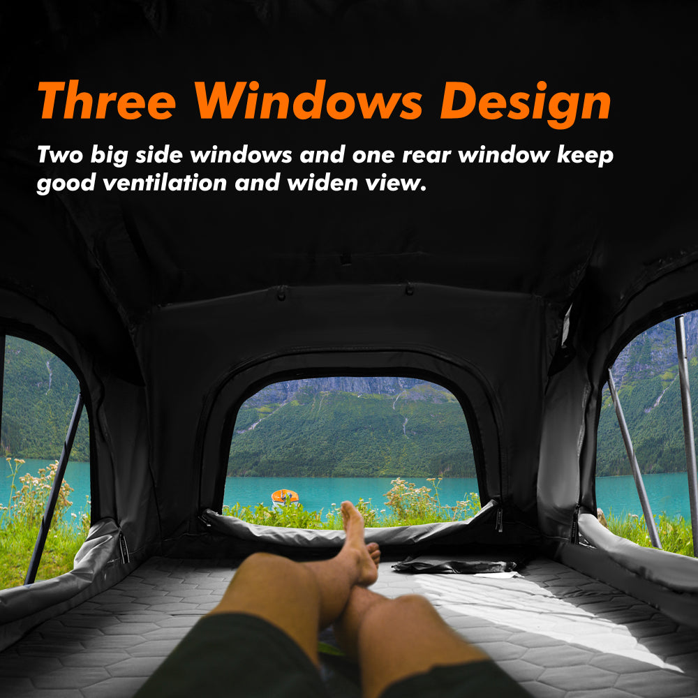 ILANDER Roof Top Tent 140cm, Entry level Overland Aluminium Fold Out Style Car Roof Tent for Sedan Van SUV Truck Camping Waterproof,Windproof ,Sturdy