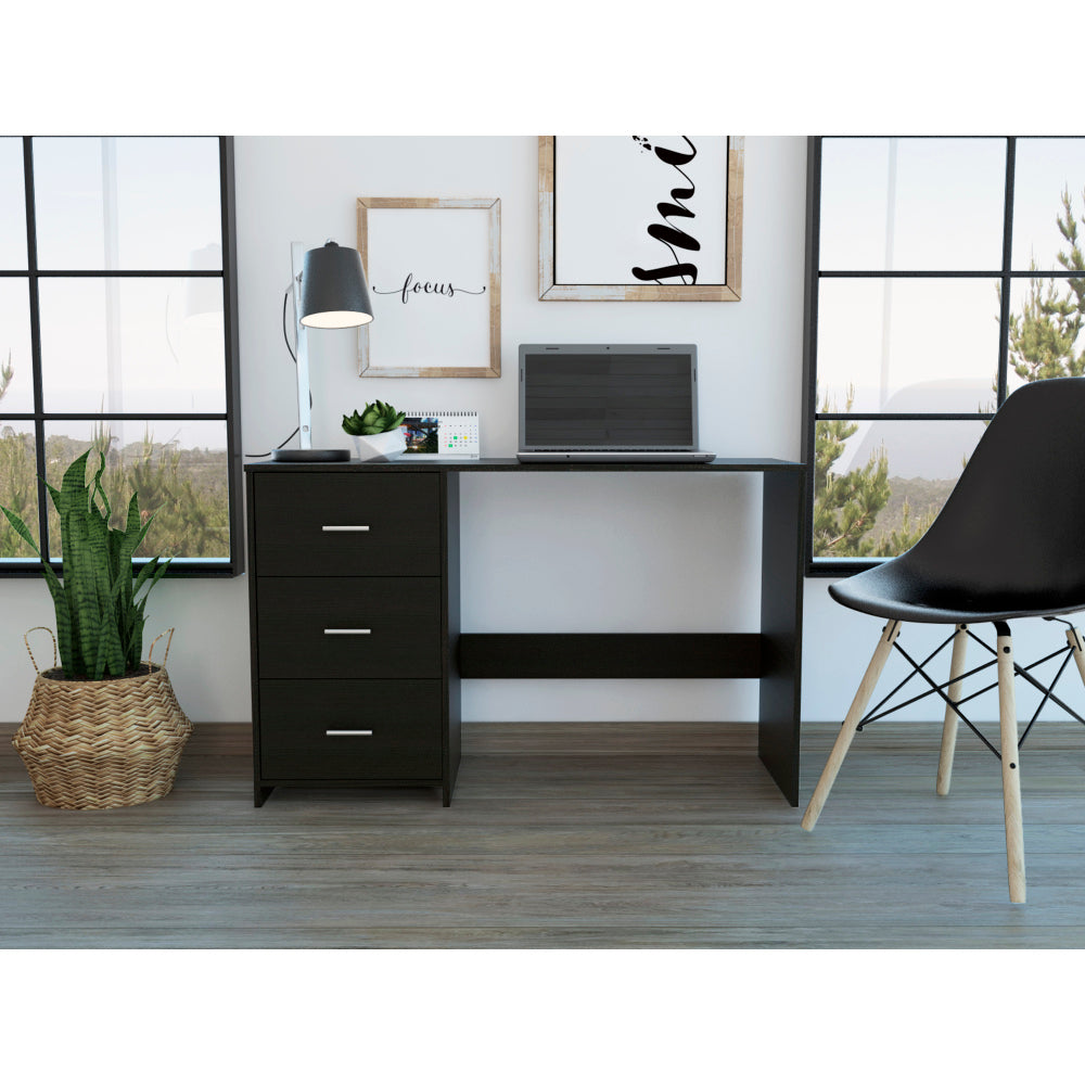 Classic Bar Cabinet, Two Drawers, Twelve Built-in Wine Rack-Black