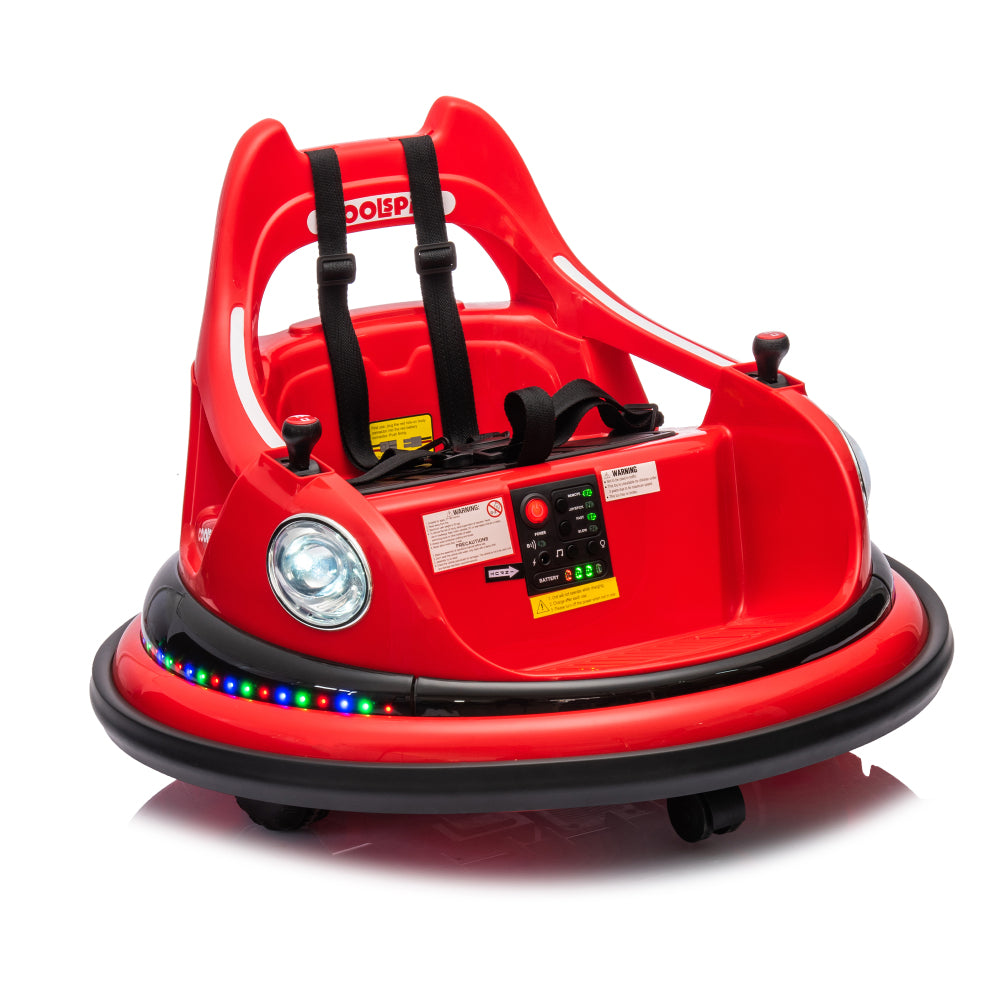 12V ride on bumper car for kids,electric car for kids,1.5-5 Years Old,W/Remote Control, LED Lights, Bluetooth & 360 Degree Spin, Vehicle body with anti-collision padding
Five-point Safety Belt,2wd