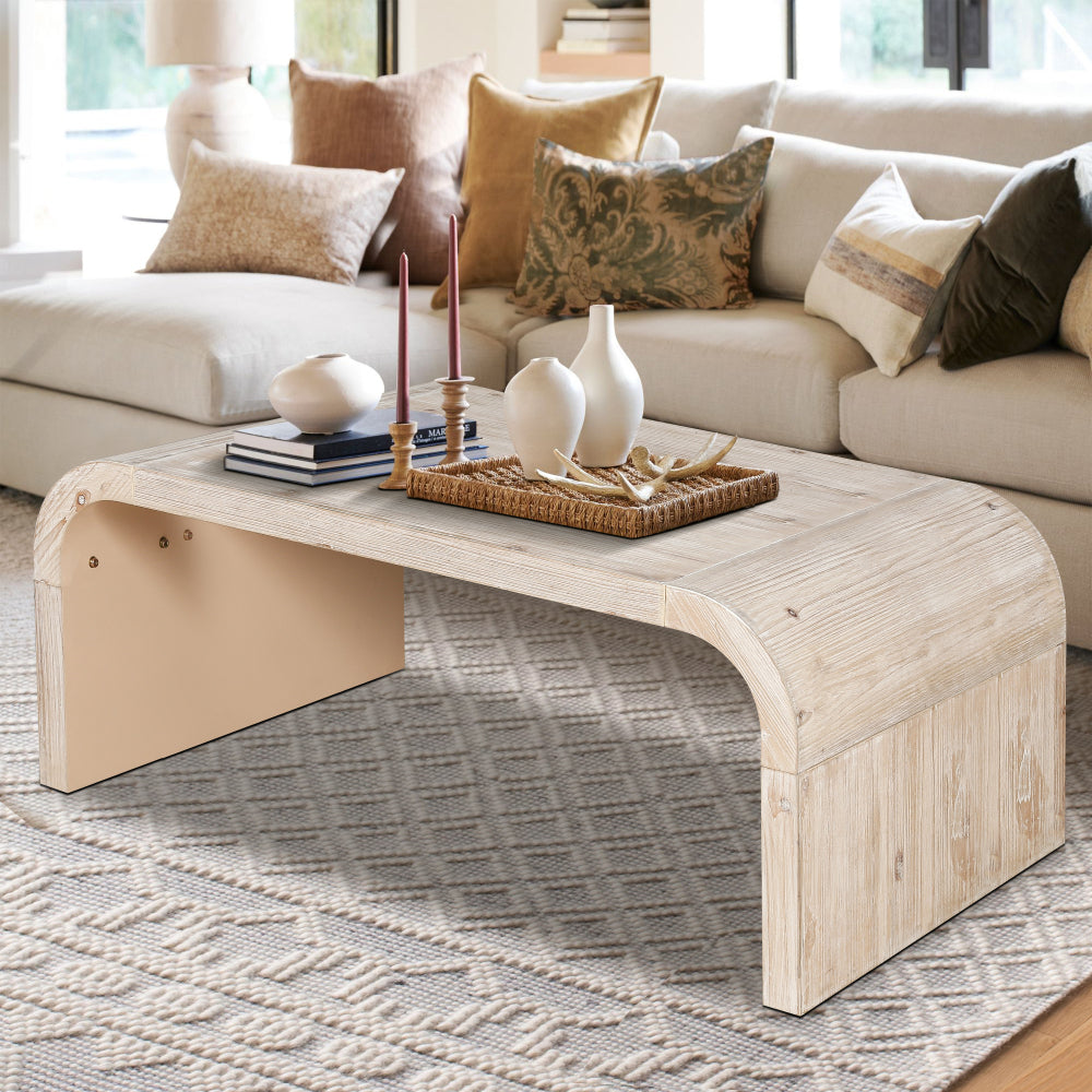 51'' Tapered Tabletop Coffee Table (NATURAL WOOD)