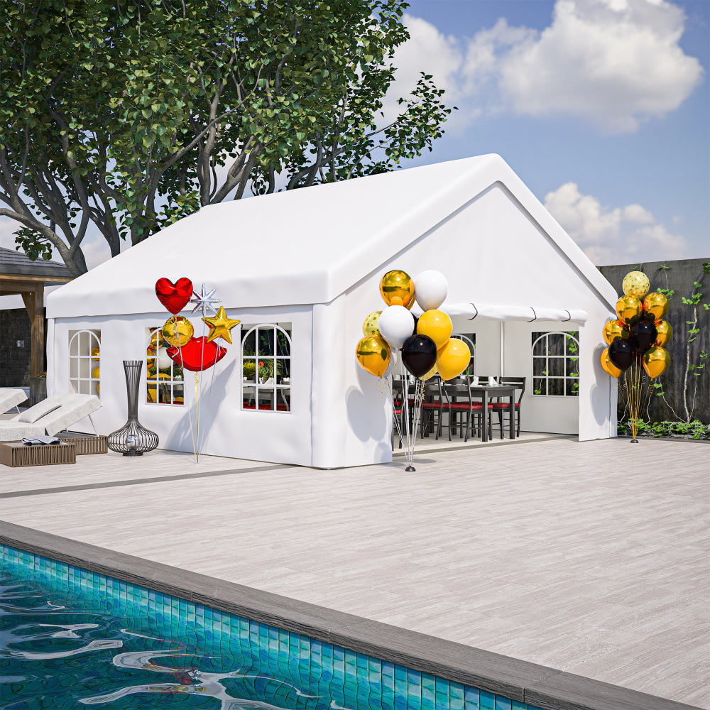 16x32FT Party Tent Heavy Duty, Large Wedding Event Shelters with 3 Storage Bags & Removable Sidewalls, Outdoor Canopy Gazebo Commercial Tents for Parties Carport Camping Garden Patio