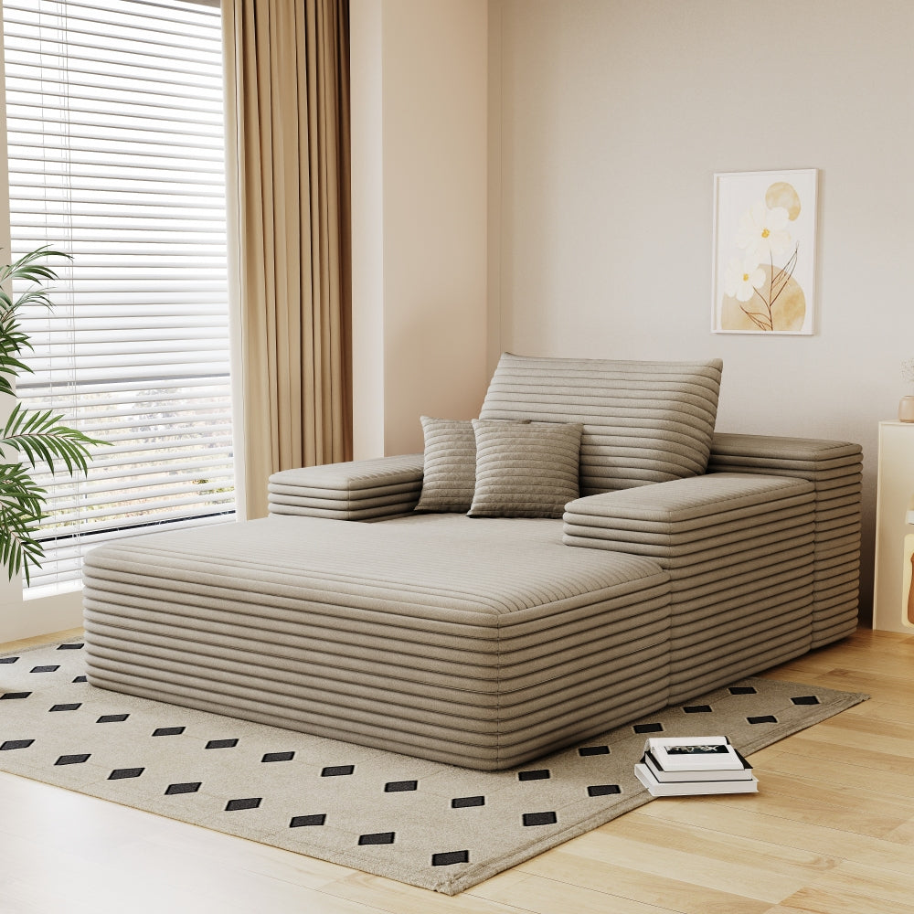 68"*51" Chaise Lounge Chair Indoor, Oversized Upholstered Sofa Bed, Sleeper Couch Reading Chairs Fluffy Plush Faux Fur Cloud Sofas Couches for Living Room,Dark Grey