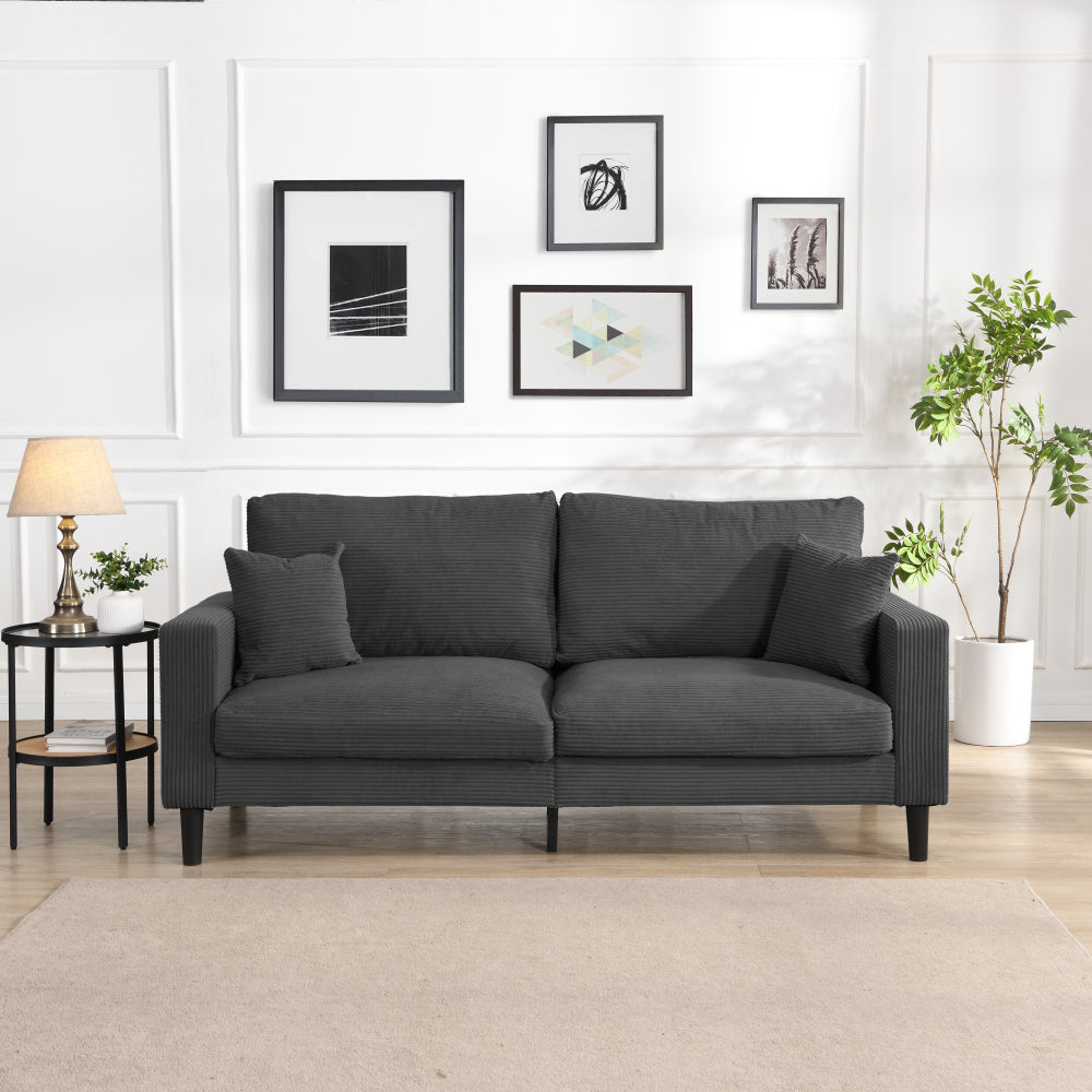 57 " High Resilience Loveseat Sofa, Wooden Frame 2 Seat Sofa, Comfy , Small Space Saving Modern Upholstered Sofa, Living Room Bedroom Apartment Small Space , Light gray