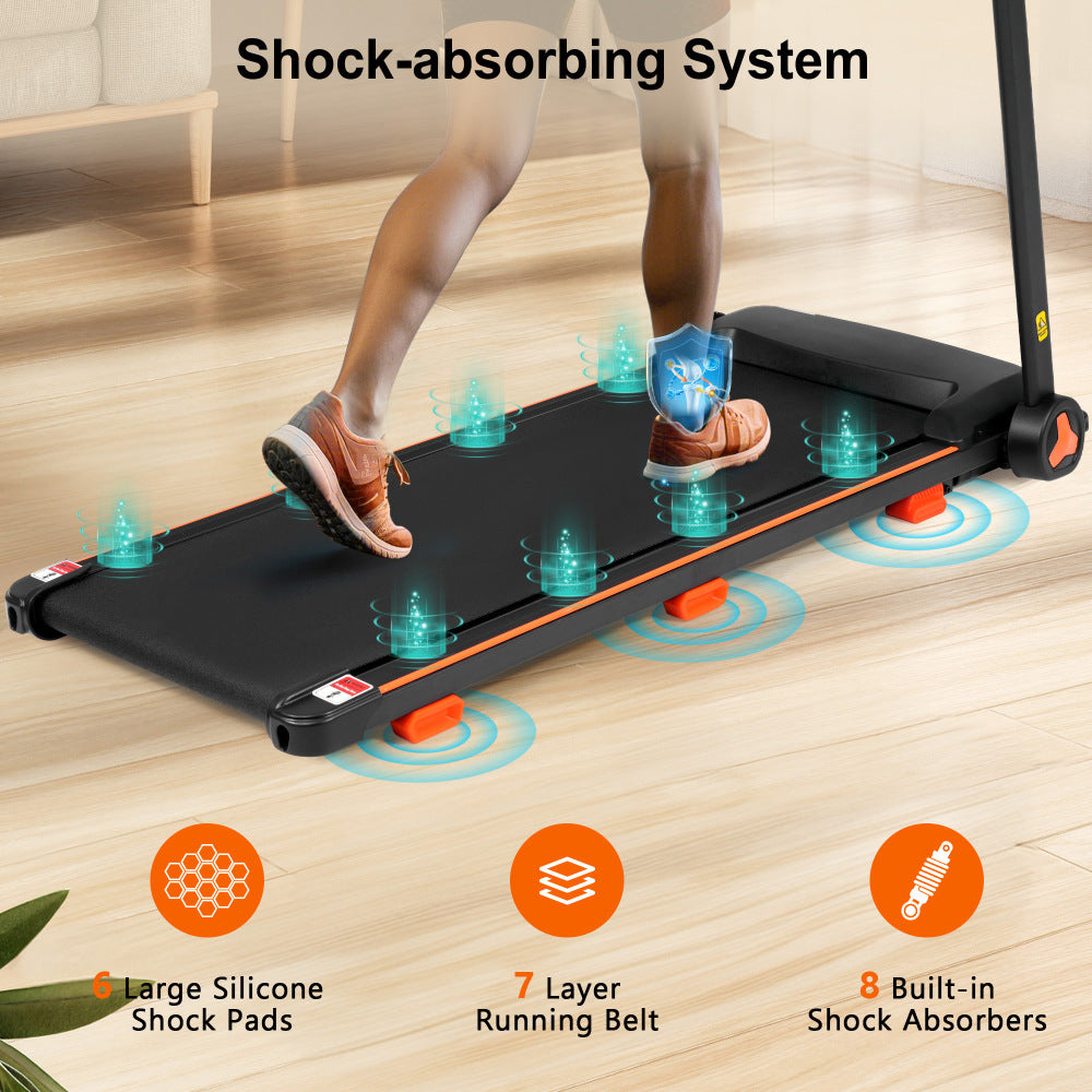 Treadmills for Home, 2.5HP Quiet Folding Treadmill with Heart Rate Sensor, 300lbs Weight Capacity, 7.5MPH, Incline Treadmill With USB Charge Station For Android & Bluetooth Speaker, 6 Shock-Absorbing