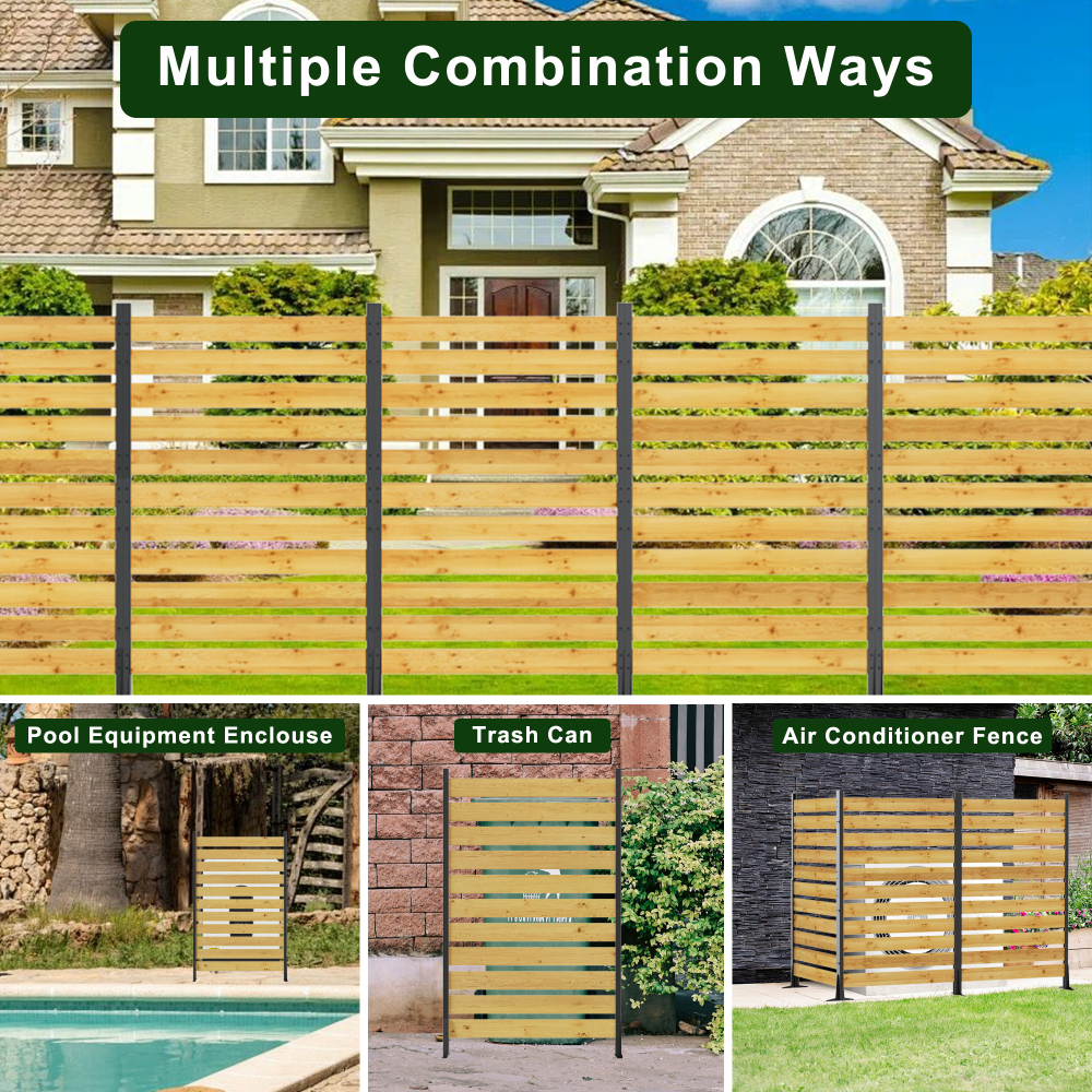 Goodyo 72.8"H x 38.5"W(1 Panel) Cedar Wood Privacy Screen, Outdoor Privacy Walls, Privacy Wood Fence for Pool Equipment Enclosure, Trash Can Enclosures, Air Conditioner Fence