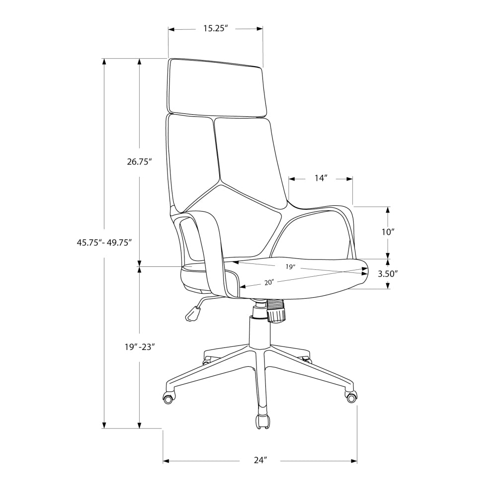 Office Chair, Adjustable Height, Swivel, Ergonomic, Armrests, Computer Desk, Work, Black Fabric, Black Metal, Contemporary, Modern