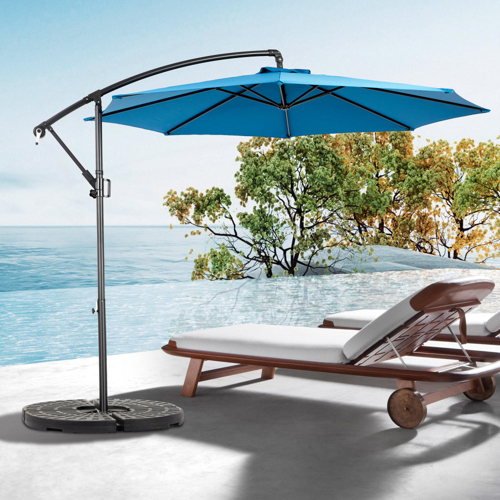 14.8 Ft Double Sided Outdoor Umbrella Rectangular Large with Crank ( khaki )(No Base)