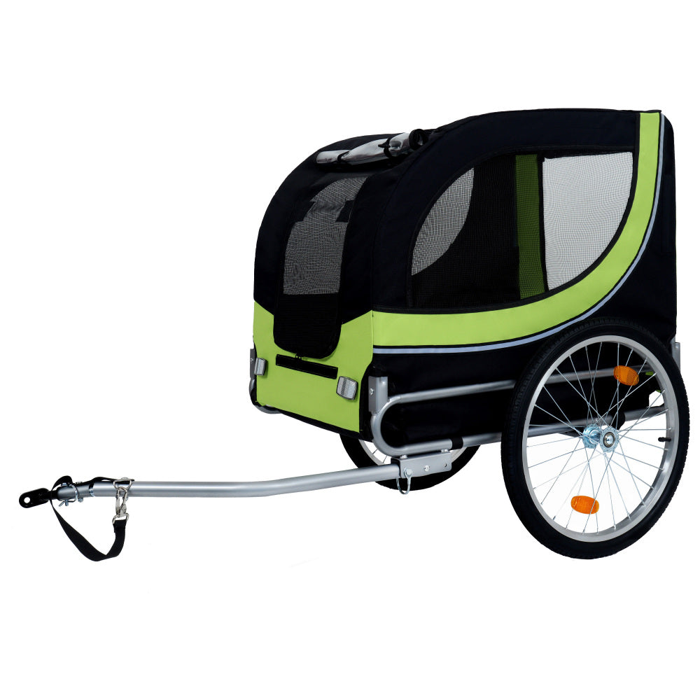 Large Folding Bike Trailer for Dogs – 66LB Capacity All-Terrain Pet Carrier, Durable Steel Frame for Cycling, Jogging, Camping & Outdoor Adventures, Black- Purple