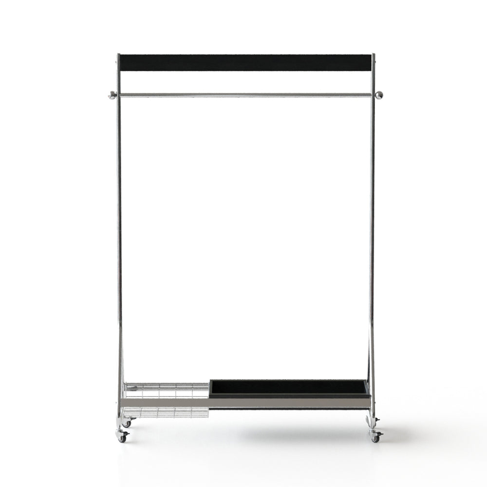 Leon clothes hanger (black) antique American clothes and hat rack retro home portable stainless steel bedroom floor storage shelf