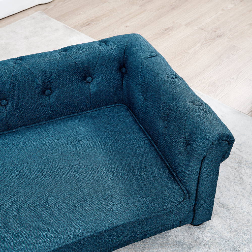Elegant Rectangle Pet Bed for Small and Medium Dogs, Durable Elevated Dog Sofa Bed, Comfortable Dog Couch, Modern and Stylish Dog Sofa for Small and Medium Dogs,Blue