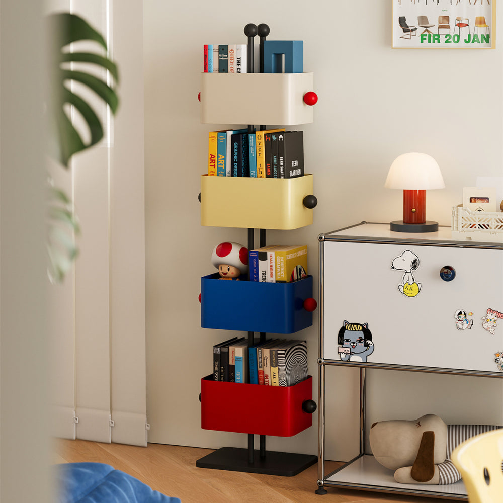 Box bookshelf bedside shelf living room side table placement shelf home children's corner placement shelf simple colored bedroom iron magazine rack