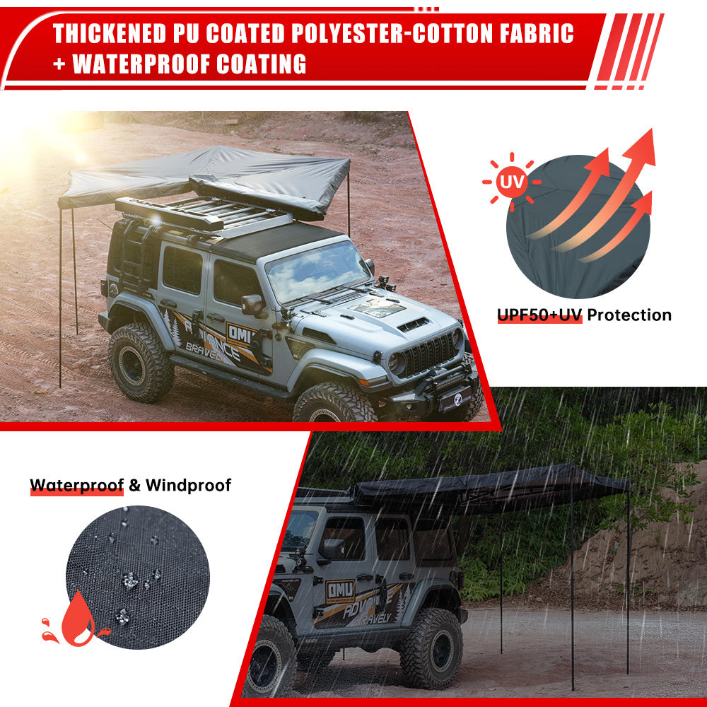 Overland 270 Degree Awning House Tent for Driver Side, Only Top Awning Not Include Side wall