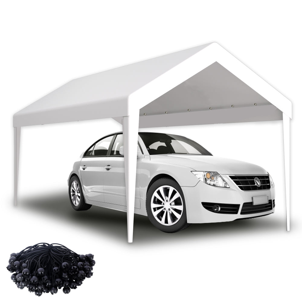 10x20ft Carport Replacement Canopy Cover, Waterproof & UV Protected Tarp with 72 Elastic Buckles Suit for Garage Shelter, Frame is Not Included,grey
