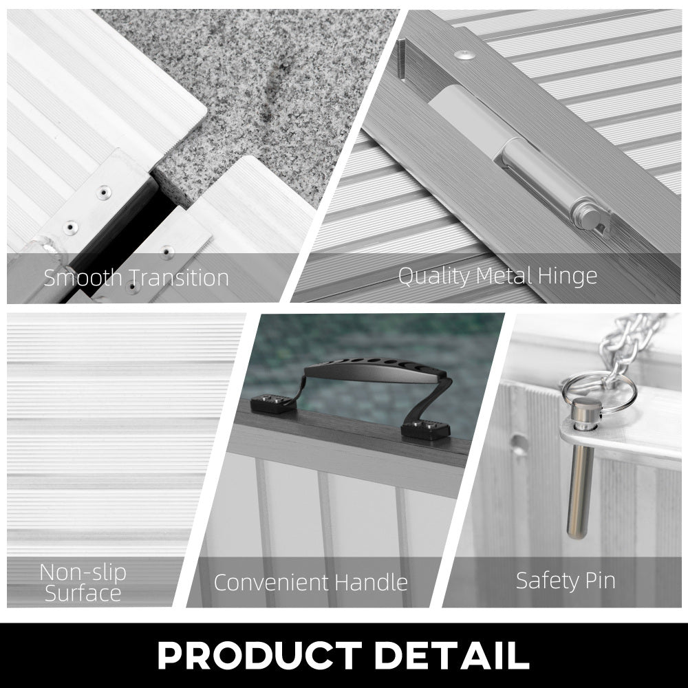 Portable Portable Wheelchair Ramp for Home, Threshold Handicap Ramp 8'