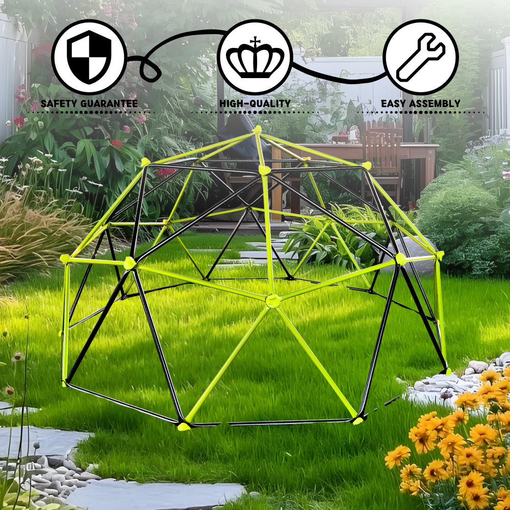 XCF006I Ten sided climbing frame for outdoor playground for age 3+ climber with Colorful Climbing Stones 10ft