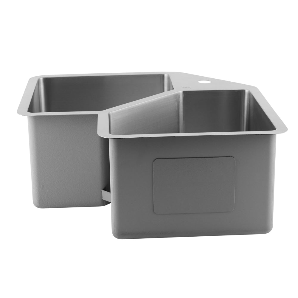 DAX Handmade Corner Double Bowl Top Mount Kitchen Sink