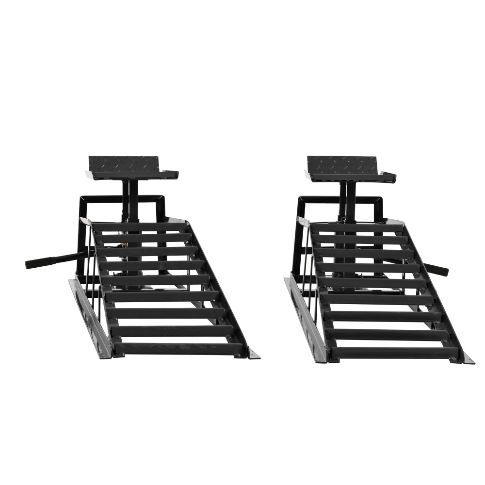5 Ton Auto Car Truck Service Ramps Lifts, Garage Car Lift Hydraulic Ramps,Automotive Hydraulic Lift Repair Frame Lift(2 Pack) Black color