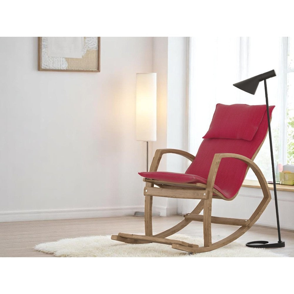 Modern Rocking Chair, Modern Accent Rocker Armchair With Wooden Frame, Upholstered High Back Wooden Rocking Chair for Contemporary Living Spaces, Green