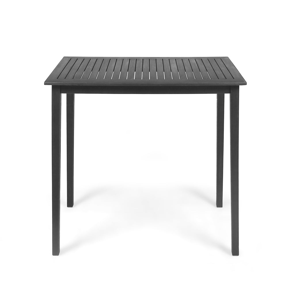 Outdoor Minimalist Acacia Wood Rectangle Bar Table - Dark Gray