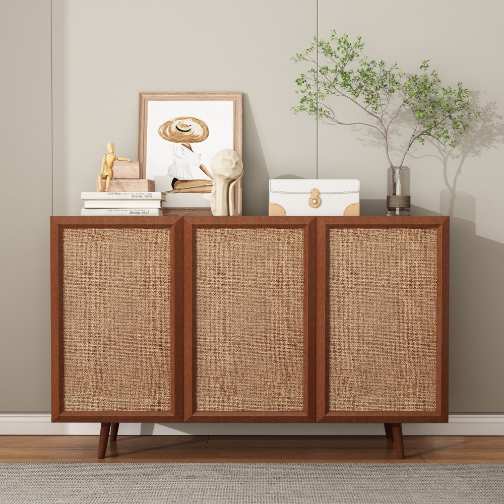 Entryway Storage Media Console Farmhouse Tv Stand Accent Buffet Sideboard Cabinet With Doors and Shelves